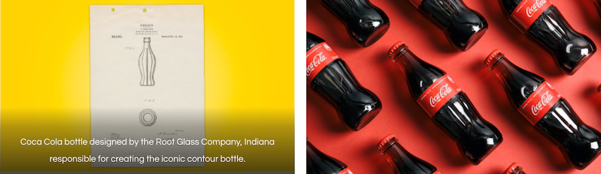 Coca cola bottled designed by Root Glass Company